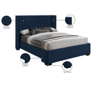  Color_Navy  Size_King  -- Oxford Navy Linen Textured Fabric Upholstered King Bed IMAGE 10