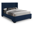  Color_Navy  Size_King  -- Oxford Navy Linen Textured Fabric Upholstered King Bed IMAGE 1