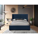  Color_Navy  Size_Queen  -- Oxford Navy Linen Textured Fabric Upholstered Queen Bed IMAGE 4