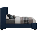  Color_Navy  Size_Queen  -- Oxford Navy Linen Textured Fabric Upholstered Queen Bed IMAGE 5