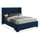  Color_Navy  Size_Queen  -- Oxford Navy Linen Textured Fabric Upholstered Queen Bed IMAGE 9