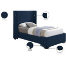  Color_Navy  Size_Twin  -- Oxford Navy Twin Linen Textured Fabric Upholstered Twin Bed IMAGE 10