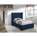  Color_Navy  Size_Twin  -- Oxford Navy Twin Linen Textured Fabric Upholstered Twin Bed IMAGE 2