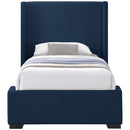  Color_Navy  Size_Twin  -- Oxford Navy Twin Linen Textured Fabric Upholstered Twin Bed IMAGE 3