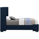  Color_Navy  Size_Twin  -- Oxford Navy Twin Linen Textured Fabric Upholstered Twin Bed IMAGE 5