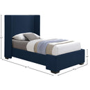  Color_Navy  Size_Twin  -- Oxford Navy Twin Linen Textured Fabric Upholstered Twin Bed IMAGE 9