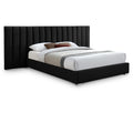  Color_Black Size_Queen -- Meridian Pablo Upholstered Panel Bed IMAGE 1