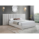  Color_Cream  Size_Queen  -- Pablo Cream Velvet Upholstered Queen Bed IMAGE 2