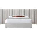  Color_Cream  Size_Queen  -- Pablo Cream Velvet Upholstered Queen Bed IMAGE 3