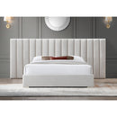  Color_Cream  Size_Queen  -- Pablo Cream Velvet Upholstered Queen Bed IMAGE 4