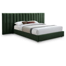  Color_Green  Size_King  -- Pablo Green Velvet Upholstered King Bed IMAGE 1