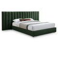  Color_Green Size_Queen -- Pablo Green Velvet Upholstered Queen Bed IMAGE 1