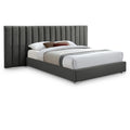  Color_Grey Size_Queen -- Pablo Grey Velvet Upholstered Queen Bed IMAGE 1