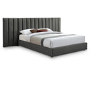  Color_Grey  Size_Queen  -- Pablo Grey Velvet Upholstered Queen Bed IMAGE 1