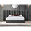  Color_Grey  Size_Queen  -- Pablo Grey Velvet Upholstered Queen Bed IMAGE 4