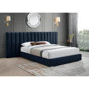  Color_Navy  Size_King  -- Pablo Navy Velvet Upholstered King Bed IMAGE 2