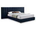  Color_Navy Size_Queen -- Pablo Navy Velvet Upholstered Queen Bed IMAGE 1