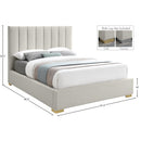 Meridian Pierce Beige Linen Textured Fabric Full Bed IMAGE 17