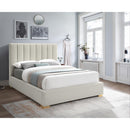  Color_Beige  Size_King  -- Pierce Beige Linen Textured Fabric Upholstered King Bed IMAGE 3