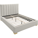  Color_Beige  Size_Queen  -- Pierce Beige Linen Textured Fabric Upholstered Queen Bed IMAGE 15