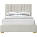  Color_Beige  Size_Queen  -- Pierce Beige Linen Textured Fabric Upholstered Queen Bed IMAGE 5