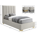  Color_Beige  Size_Twin  -- Pierce Beige Twin Linen Textured Fabric Upholstered Twin Bed IMAGE 17