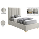  Color_Beige  Size_Twin  -- Pierce Beige Twin Linen Textured Fabric Upholstered Twin Bed IMAGE 18