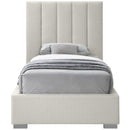  Color_Beige  Size_Twin  -- Pierce Beige Twin Linen Textured Fabric Upholstered Twin Bed IMAGE 6