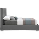  Color_Grey  Size_Full  -- Pierce Grey Linen Textured Fabric Upholstered Full Bed IMAGE 10