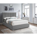  Color_Grey  Size_Full  -- Pierce Grey Linen Textured Fabric Upholstered Full Bed IMAGE 4