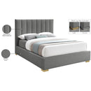  Color_Grey  Size_Queen  -- Pierce Grey Linen Textured Fabric Upholstered Queen Bed IMAGE 18