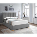  Color_Grey  Size_Queen  -- Pierce Grey Linen Textured Fabric Upholstered Queen Bed IMAGE 3