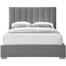  Color_Grey  Size_Queen  -- Pierce Grey Linen Textured Fabric Upholstered Queen Bed IMAGE 6