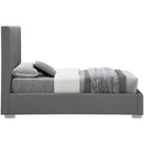  Color_Grey  Size_Twin  -- Pierce Grey Twin Linen Textured Fabric Upholstered Twin Bed IMAGE 10