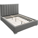 Color_Grey  Size_Twin  -- Pierce Grey Twin Linen Textured Fabric Upholstered Twin Bed IMAGE 16