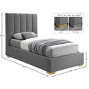  Color_Grey  Size_Twin  -- Pierce Grey Twin Linen Textured Fabric Upholstered Twin Bed IMAGE 17
