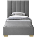  Color_Grey  Size_Twin  -- Pierce Grey Twin Linen Textured Fabric Upholstered Twin Bed IMAGE 5