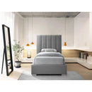  Color_Grey  Size_Twin  -- Pierce Grey Twin Linen Textured Fabric Upholstered Twin Bed IMAGE 8
