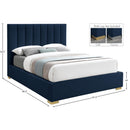  Color_Navy  Size_Full  -- Pierce Navy Linen Textured Fabric Upholstered Full Bed IMAGE 17