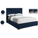  Color_Navy  Size_Full  -- Pierce Navy Linen Textured Fabric Upholstered Full Bed IMAGE 18