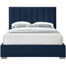  Color_Navy  Size_Full  -- Pierce Navy Linen Textured Fabric Upholstered Full Bed IMAGE 6