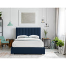  Color_Navy  Size_Full  -- Pierce Navy Linen Textured Fabric Upholstered Full Bed IMAGE 8