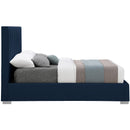  Color_Navy  Size_King  -- Pierce Navy Linen Textured Fabric Upholstered King Bed IMAGE 10