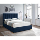  Color_Navy  Size_King  -- Pierce Navy Linen Textured Fabric Upholstered King Bed IMAGE 3