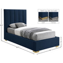 Color_Navy  Size_Twin  -- Pierce Navy Twin Linen Textured Fabric Upholstered Twin Bed IMAGE 17
