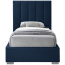  Color_Navy  Size_Twin  -- Pierce Navy Twin Linen Textured Fabric Upholstered Twin Bed IMAGE 6