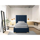  Color_Navy  Size_Twin  -- Pierce Navy Twin Linen Textured Fabric Upholstered Twin Bed IMAGE 7
