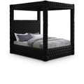  Color_Black Size_Queen -- Meridian Royal Upholstered Canopy Bed IMAGE 1