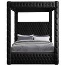  Color_Black  Size_Queen  -- Royal Black Velvet Upholstered Queen Bed IMAGE 3