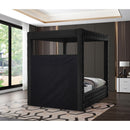  Color_Black  Size_Queen  -- Royal Black Velvet Upholstered Queen Bed IMAGE 6